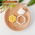 Snowflake cookie stamp and cutter mold set for Christmas fondant baking decoration - Snowflake K