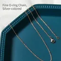 Gepolijste zilveren roestvrijstalen schakelketting halsketting met een veilige karabijnsluiting - Dunne Schakelketting (45cm) / Zilver