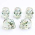 Rainbow plated crystal skulls in transparent finish for creative Halloween decor - No.19 (Iridescent Phantom Transparent)