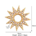 Gold plated 16mm starburst charm with sparkling pavé cubic zirconia on white background - Large Sunburst Star / M609099-Gold