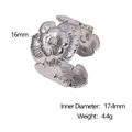 Tableau détaillé montrant le diamètre de fleur 16mm et le diamètre intérieur 17,4mm - Couleur Acier