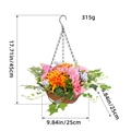 Pink orange and yellow artificial hanging basket with dimensions 17.71in by 9.84in - Spring Flower Hanging Basket