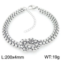 Silver twisted knot chain bracelet in stainless steel with lobster clasp and extension - 4mm Steel Color Bracelet (KB206179-Z)