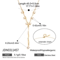 Dettagli della collana a Y in acciaio inossidabile 18K con zirconi bianchi quadrati - Stile Zirconia Quadrata (JDN0311457)