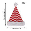 Bonnet de Noël LED tricoté à chevrons rouge et blanc, taille 42 x 30 cm pour fête - Chapeau en Peluche Tricoté Rayures Rouges