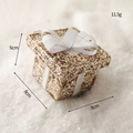 Golden glitter gift box ornament with white bow 8x8x6cm for Christmas tree decoration - Gold Gift Box