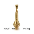 Colgante de micrófono hip hop creativo para hombre en acero inoxidable oro 43x17mm - Dorado (Sin cadena)