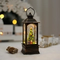 Vintage bronze Christmas lantern with a glowing miniature Christmas tree inside - Water Filled Lantern (Xmas Tree)
