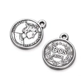 Detailed view showing both sides of antique silver coin pendants for DIY jewelry - Queen Coin Style (Medium) / Set of 4 / Antique Silver
