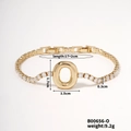 Gold-plated letter O tennis bracelet with sparkling zircons and adjustable buckle clasp - Letter O