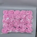Pink foam artificial rose heads pack of 25 pieces for wedding DIY decoration - 25pcs/Pack (No Leaves) / Deep Pink