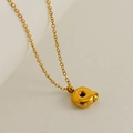 Polished 18K gold letter a bubble pendant on a delicate chain necklace for women - Letter Q