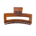 Extra large 13cm rectangle hair claw clip in amber brown matte finish for thick hair - 13CM/Brown/Jelly Rectangle/Bulk