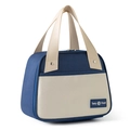 Borsa pranzo trapezoidale isolata con foglio di alluminio spesso e design blu e beige - Blu Notte