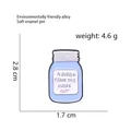 Cute soft enamel pin shaped like a blue bottle with nourish from the inside out slogan - Healing Bottle (CC1460)