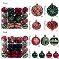 Set di palline di Natale rosso verde e oro con forme assortite e specifiche di misura - Rosso e Verde