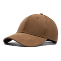 Klassische dunkelbraune 6-Panel Baumwoll-Baseballkappe mit gebogenem Schirm für Damen und Herren - Kaffeebraun