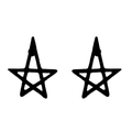Minimalist black hollow star metal hair clips in 18K gold plated stainless steel - Hollow Star / Black