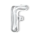 Silver foil letter F balloon with metallic finish for birthday party decorations - 16-inch Silver Slim Letter Aluminum Foil Balloon (f)