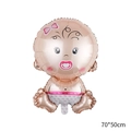 Champagne gold baby girl foil balloon for baby showers with The Girl print 70x50cm - Pacifier Baby Girl Large