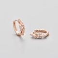 Orecchini eleganti in argento S925 placcato oro rosa con zirconi cubici scintillanti - Oro rosa