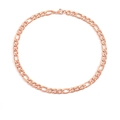 Collana a catena Figaro in acciaio inossidabile oro rosa con chiusura a moschettone - 42cm / 8mm / Oro rosa