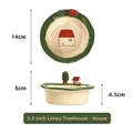 5.5 inch forest theme ceramic bowl featuring hand-painted red house and 3D tree detail - 5.5 Inch Hand-kneaded Bowl-House