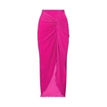 Jupe paréo rose fuchsia scintillante à taille haute avec nœud et fente latérale - Taille unique / Paréo