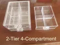 Organizzatore in acrilico trasparente con due livelli e quattro griglie per gioielli - 2 Livelli 4 Griglie