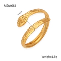 Gold snake ring with detailed scale texture and adjustable wrap design for women - US 7 / Y124-Gold Ring