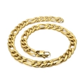Golden Figaro link chain necklace with lobster clasp in stainless steel finish - 45cm Necklace / Gold