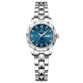 VA VA VOOM blue dial quartz watch with rhombic texture strap and dual calendar display - Day Date