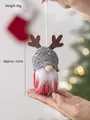Gnomo de Navidad tejido a mano con astas grises y cuerpo rojo, altura de 12 cm - Papá Noel A (Rojo/Gris)