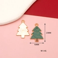 Christmas tree metal charms in gold and green enamel with 23mm height and 16mm width size - Christmas Tree Style 4