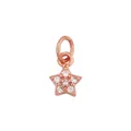 Mini rose gold star pendant with cubic zirconia inlay for DIY jewelry design - Super Mini Pentagram / Rose Gold