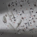 Pegatinas 3D en relieve para uñas con camelia blanca y caligrafía de estilo elegante - Estilo Camelia Blanca y Caligrafía (FEB-913)
