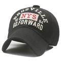 Cappellino da baseball nero con ricamo Brosville NYS 3D e visiera pre-curvata - Regolabile / Nero