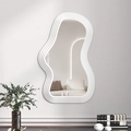 Specchio irregolare a forma di nuvola con spessa cornice bianca a onde da muro - Curva Bianca