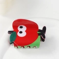 Pince à cheveux motif pomme rouge mignonne avec yeux et feuille pour Noël - Pomme