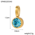 Detailed view of sky blue birthstone pendant in gold finish with size and weight specs - Gp48522d3a5.(13cm*0.6cm)