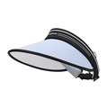Visière de soleil bleue pliable anti-UV avec large bord et sangle réglable pour femme - Réglable / Bleu Ciel