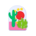 Cowboy boot silicone bead with cactus and desert landscape for pacifier clips - Cactus