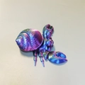 3D printed hermit crab toy with iridescent purple and blue gradient finish - Hermit Crab / Red Green Blue Gradient