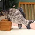 Detailed view of the realistic 3D carp fish plush pillow with digital scale printing - Crucian Carp Replacement Head