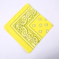 Polyester paisley bandana in vibrant yellow with classic black and white floral pattern - 54*54CM / Light Yellow