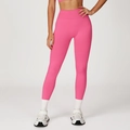Naadloze high-waisted yoga legging in felroze voor fitness en hardlopen - S / Rozerood