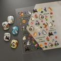 5D embossed nail stickers featuring cute realistic cat designs and floral patterns - Cat Flower English Series (FEB-840) / Single Sheet
