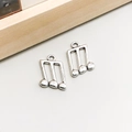 Zwei antike silberne Musiknoten-Anhänger für DIY-Schmuckherstellung und Halsketten - 1 Stück Antiksilber Musiknote 13*21mm - 1,4g