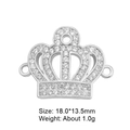 Silver crown pendant connector with cubic zirconia, size 18.0x13.5mm and weight 1.0g - Silver Crown Dual Ring (L0517-B)
