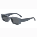 Retro rectangular sunglasses with matte grey frames and dark tinted lenses - C22 Matte Grey Frame Grey